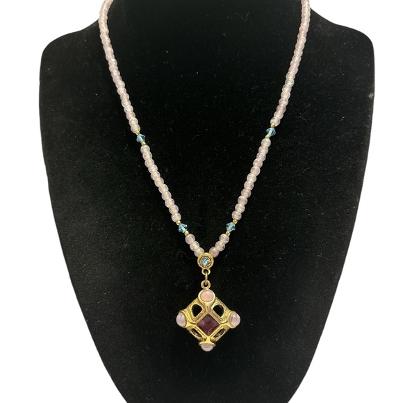 1928 Collection Gold Tone Beaded Necklace 16”+2” - Picture 1 of 8